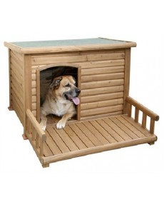 Σπίτι σκύλου με βεράντα ξύλινο  113 x 132 x 83cm